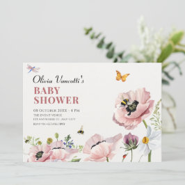 Bina för babydusch för estetisk blommigt inbjudningar