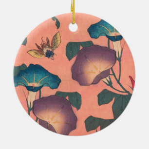 Bina och blomma Japansk asiatisk konst Julgransprydnad Keramik
