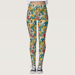 Bina och blommor Bin Blommönster Leggings