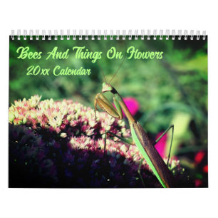 Bina och insekter på blommor natur kalender