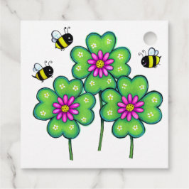 Bina och ljusa blommor gillar taggar gåvor etiketter