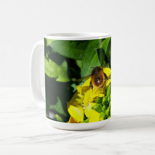 Bina på gula blommor kaffemugg (Framsida vänster)