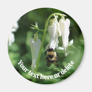 Bina På Vit Akvilegiflower Personlig Magnet