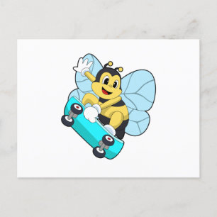 Bina som Skridskoåkare med Skateboard Vykort
