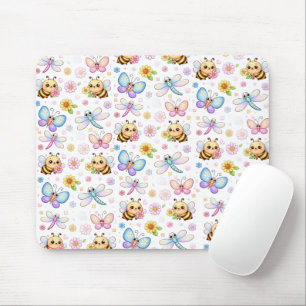 Bina, Trollsländor och Fjärilar Kawaii Konst Musmatta