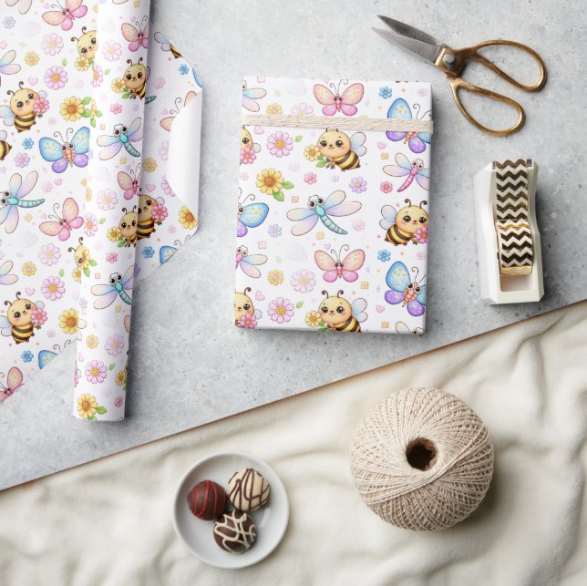 Bina, Trollsländor och Fjärilar Kawaii Konst Presentpapper (Hantverk)
