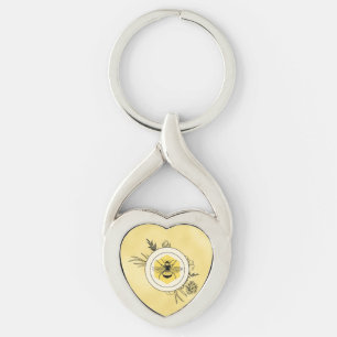 Bina Twisted Heart Silverfärgad Nyckelring
