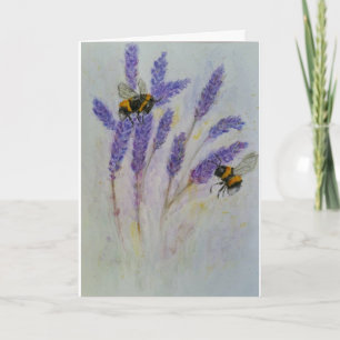 Binafton lavendel akvarellkort mamma mormor vän kort