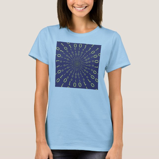Binär cirkulär bakgrund t shirt (Framsida)