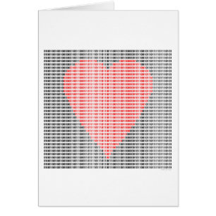 Binär hjärta hälsningskort