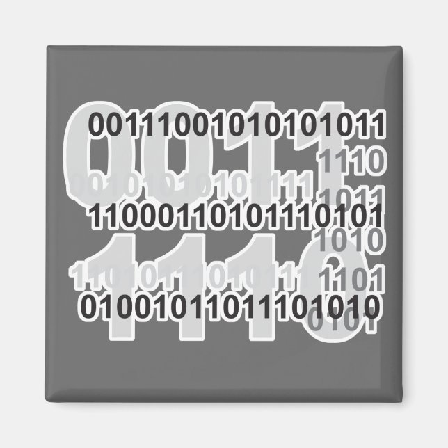 binär kod design magnet (Framsidan)