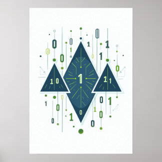 Binär kod geometriskt mönster för programmerare oc poster