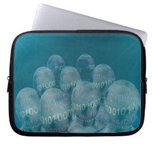 binär kod, människa och digital kommunikation . laptop fodral
