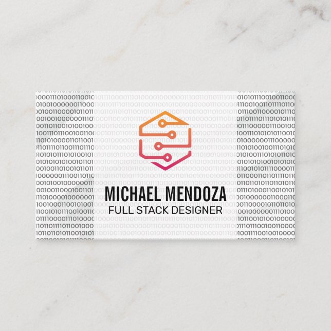 Binär kod | Programmeringsteknik Logotyp Visitkort (Framsida)
