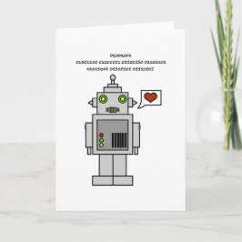 Binär med Robot - jag kärlek du Helgkort