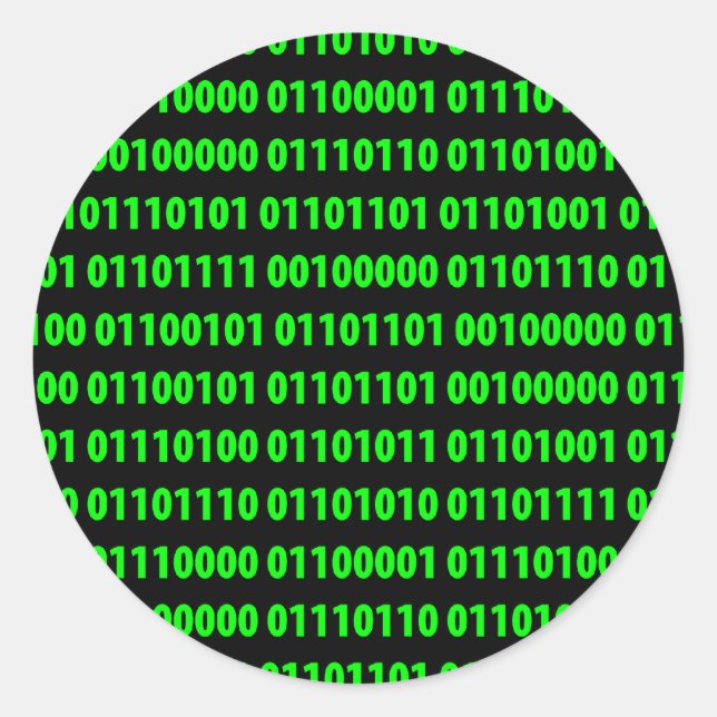 Binär Runt Klistermärke (Framsida)
