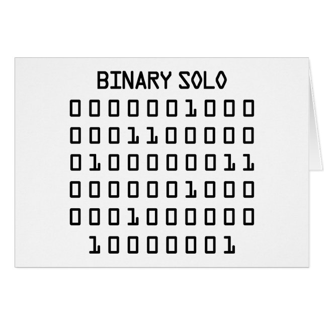 Binär Solo Hälsningskort (Framsidan Horizontal)