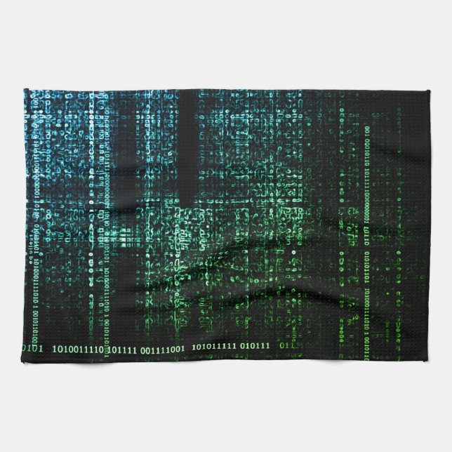 Binär Symphony Kitchen Towel - Art Meets Tech Kökshandduk (Horisontell)
