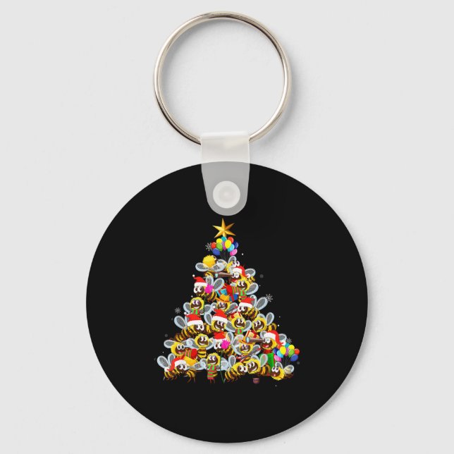 Binar Träd Jul Tröja Xmas För Binar Älskare  Nyckelring (Framsida)