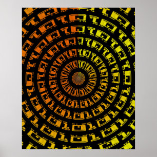 Binär virvelaffisch poster