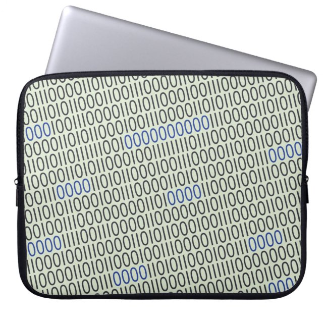 Binära tal grått blå laptop sleeve (Framsidan)