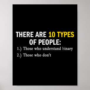 Binära typer av People Programmer NERD Boys&amp; Poster