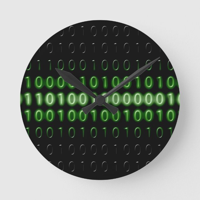 binärkod-475664 BINARY CODE COMPUTERWORLD COMPU Rund Klocka (Framsida)