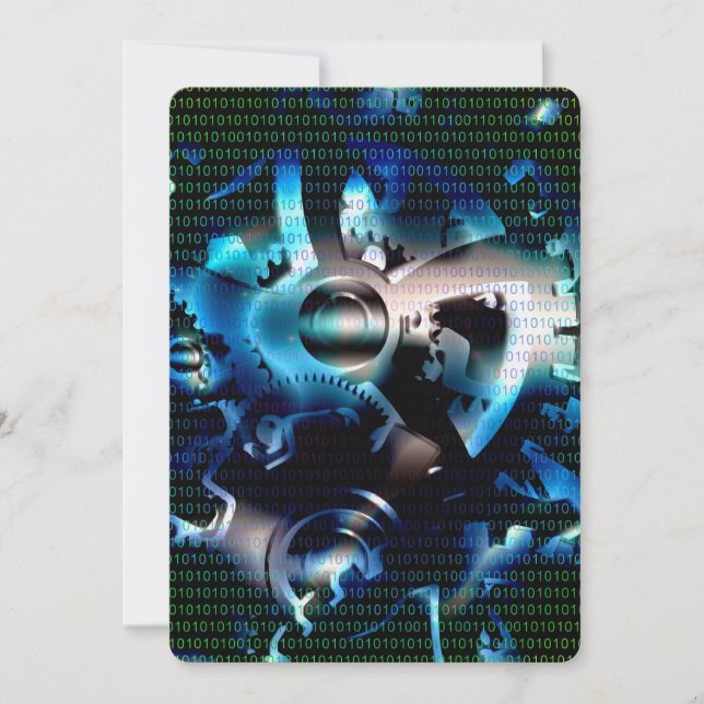 Binärkod maskin inbjudningar (Framsida)