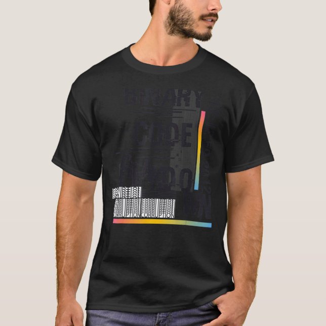 Binärkod Retro Datornörd Programmerare Nörd Lärare T Shirt (Framsida)