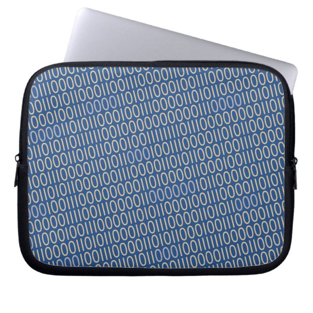 Binärnummer Grått Mönster Blue på alla Färg Laptop Sleeve (Framsidan)