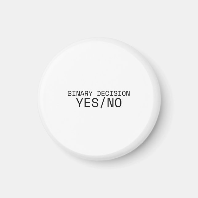 Binärt Beslut Ja Nej Minimalistisk Skrivmaskin  Magnet (Framsidan)
