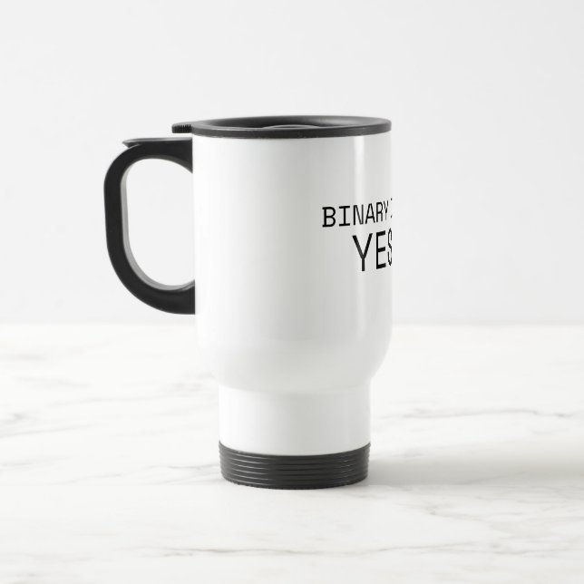 Binärt Beslut Ja Nej Minimalistisk Skrivmaskin  Resemugg (Vänster)