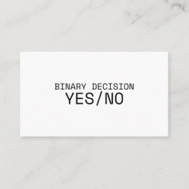 Binärt Beslut Ja Nej Minimalistisk Skrivmaskin Visitkort