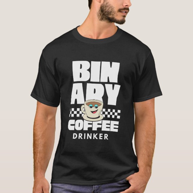 Binärt kaffe  t shirt (Framsida)