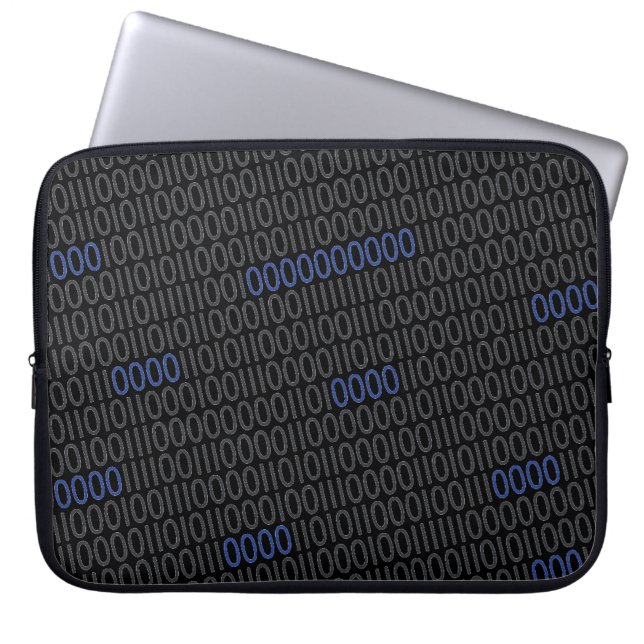 Binärt numrerar grå färgblått laptop sleeve (Framsidan)