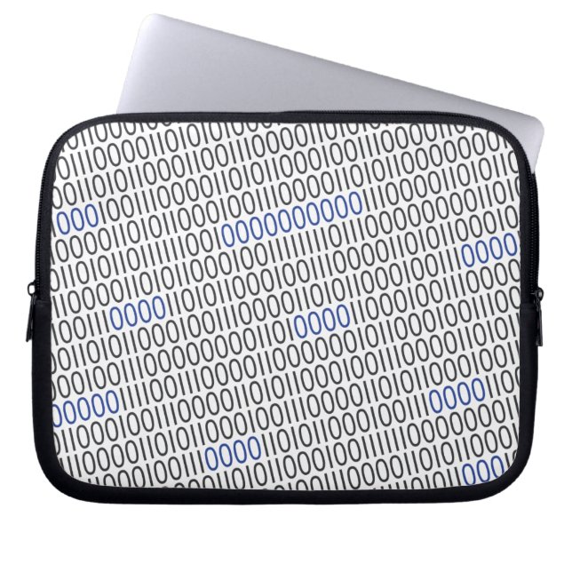 Binärt numrerar mönsterblåttgrått på någon färg laptop sleeve (Framsidan)