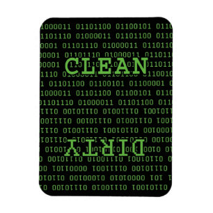 Binärt program Geek Clean Dirty Dishwasher Magnet