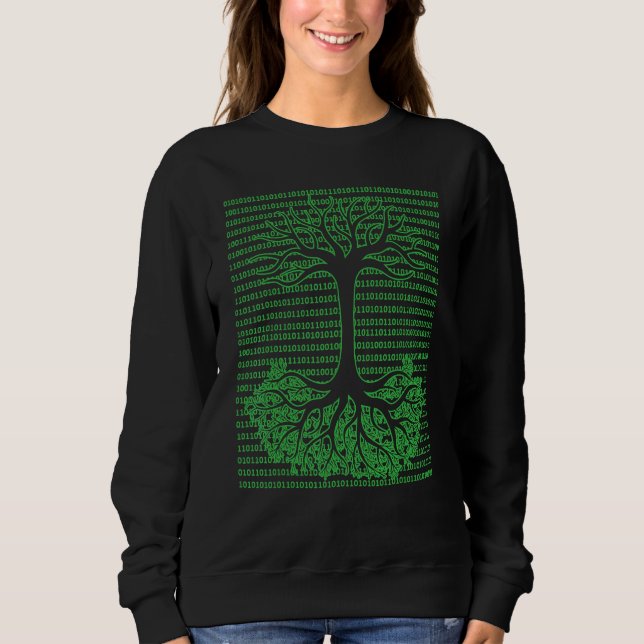 Binärt Träd Dator nörd Matematiker Programmering T Shirt (Framsida)