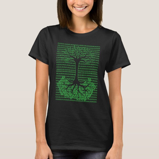 Binärt Träd Dator nörd Matematiker Programmering T Shirt (Framsida)
