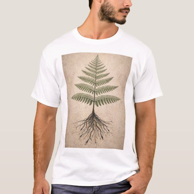 Binary Botany - Matrix Coding Abstract Nature Art T Shirt (Framsida)