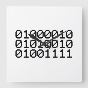 BINARY BRO FYRKANTIG KLOCKA