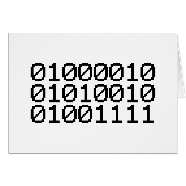 BINARY BRO GREETING CARD HÄLSNINGSKORT (Framsidan Horizontal)