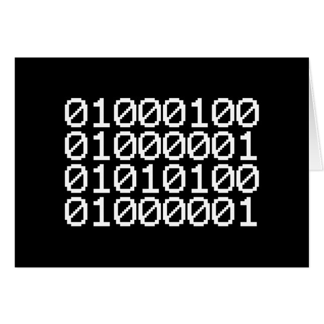 BINARY DATA CARD HÄLSNINGSKORT (Framsidan Horizontal)