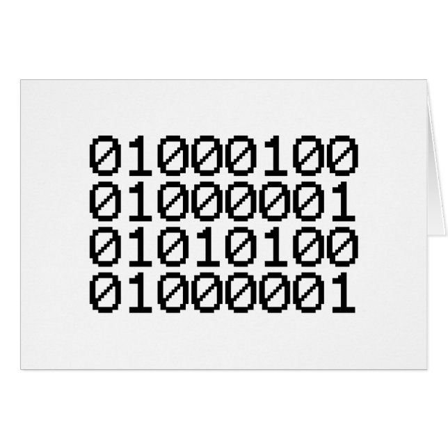 BINARY DATA CARD HÄLSNINGSKORT (Framsidan Horizontal)