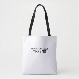 Binary Decision Yes No Minimalist Canvas Tygkasse