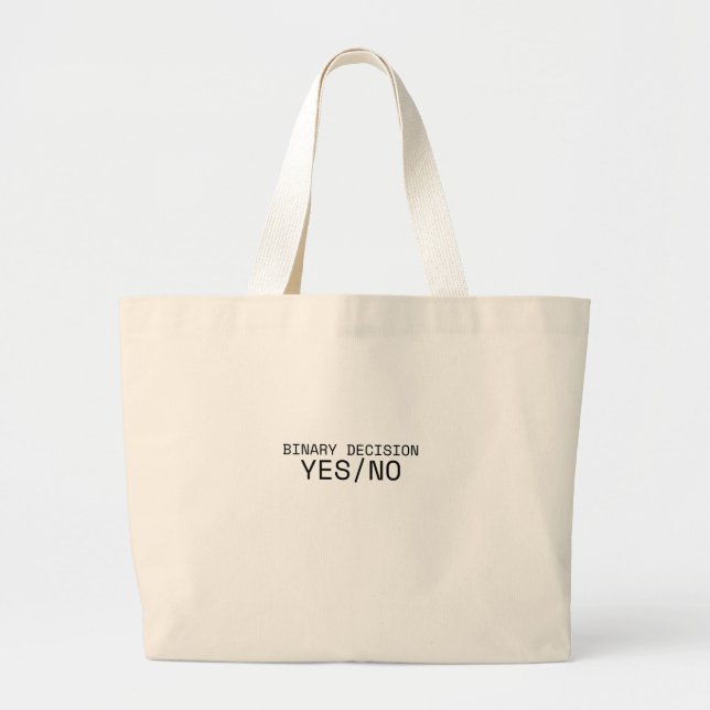 Binary Decision Yes No Minimalist Jumbo Tote Bag Tygkasse (Framsidan)
