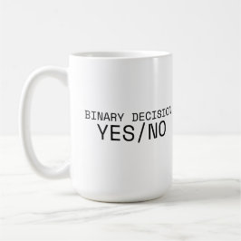 Binary Decision Yes No Minimalist Large Coffee Mug Kaffemugg