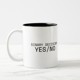 Binary Decision Yes No Minimalist Två-Tonad Mugg