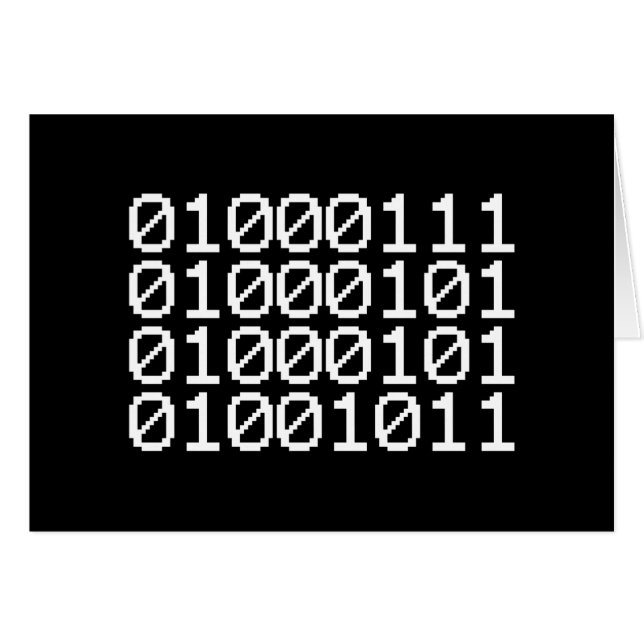 BINARY GEEK CARD HÄLSNINGSKORT (Framsidan Horizontal)