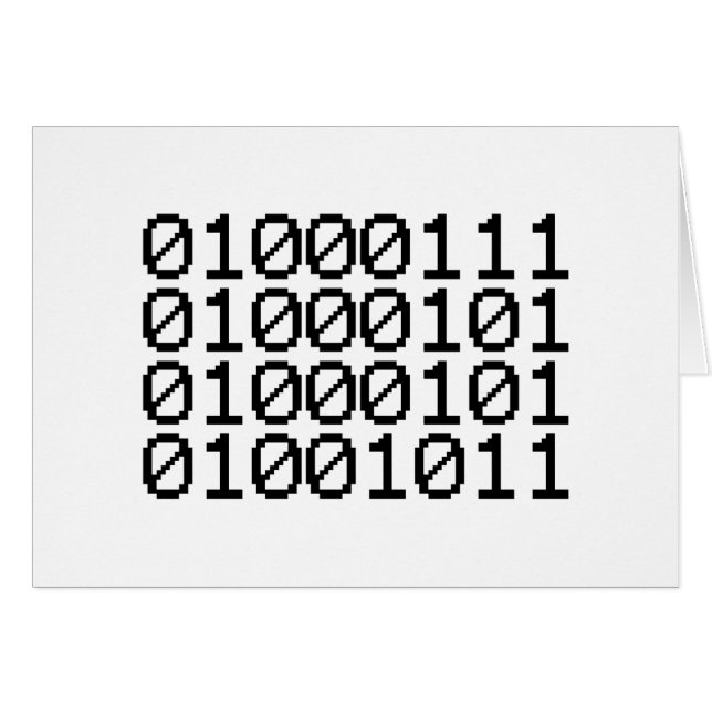BINARY GEEK CARD HÄLSNINGSKORT (Framsidan Horizontal)